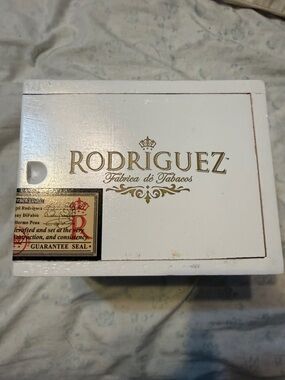 Rodriguez White Decorative Cigar Box (empty)